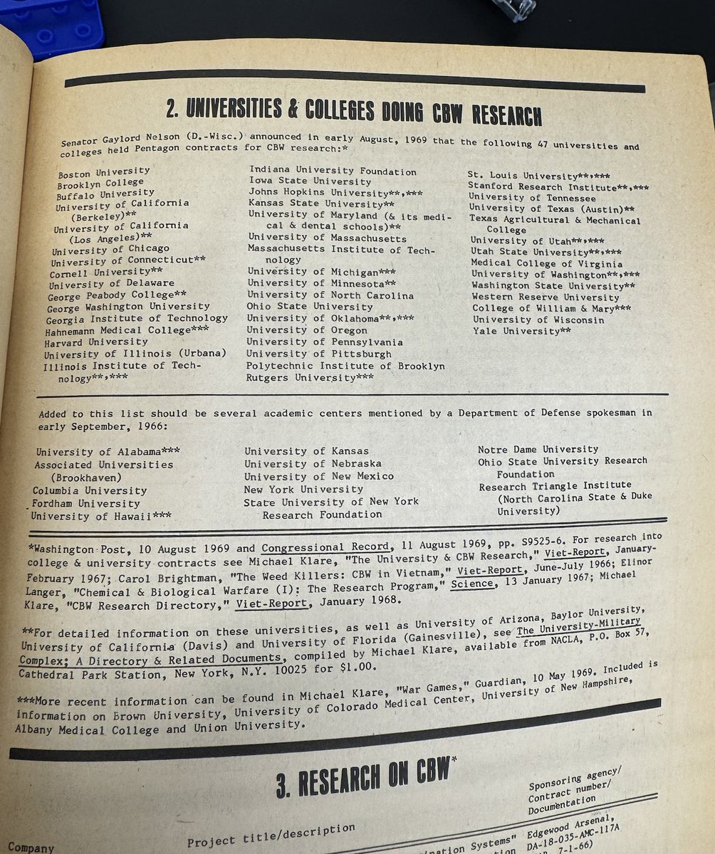 Jake Adler (@jakeradler) on Twitter photo Found a 70s guidebook listing the U.S. universities involved in bioweapons development.
Today, many of those same institutions disavow U.S. defense — while making excuses for violence committed by its enemies. Found a 70s guidebook listing the U.S. universities involved in bioweapons development.
Today, many of those same institutions disavow U.S. defense — while making excuses for violence committed by its enemies.