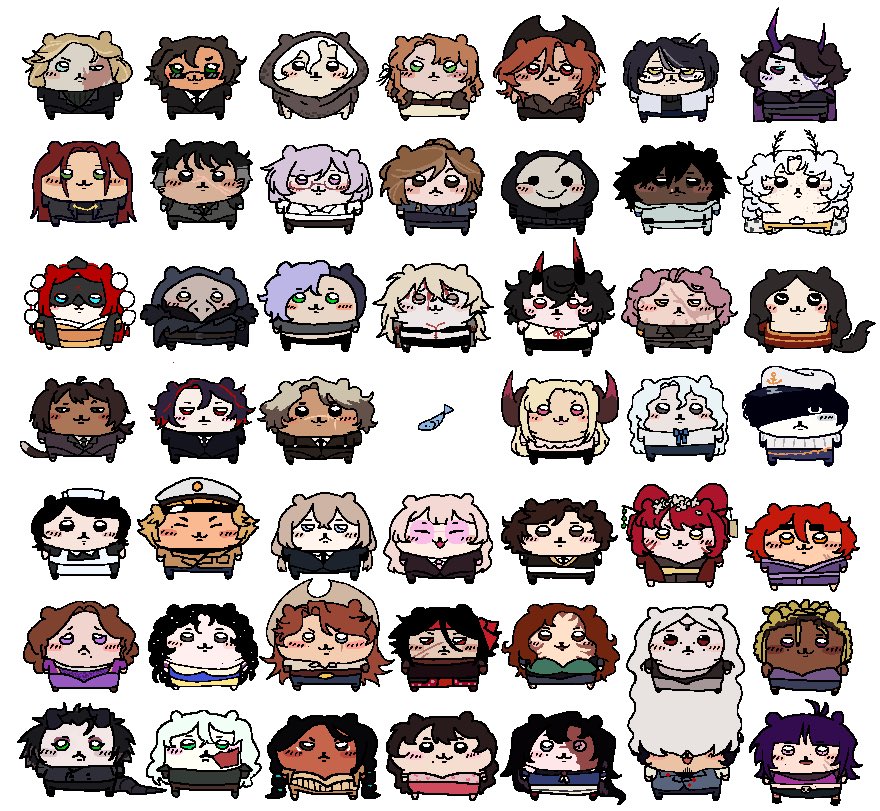 No se van a quedar si el dibujo diarios hijos de su pink floid 

Esto lo hice hace ratillo ya, son mis ocs favoritos de 14 mutis que tuvieron la audacia de robarme el corazón…. DDDD 

Igual hay 12 ocs que son míos, quien adivine mínimo 5 le regalo un fan art EAAAA 😍