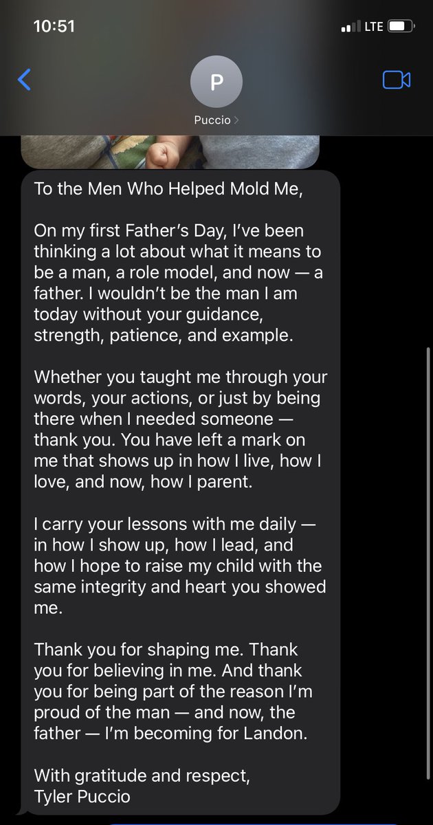 Happy Father’s Day! 

When a player thanks you, it’s a sign that the work mattered, that the connection went deeper than drills and game plans. 
That’s what coaching is really about! 

Tyler Puccio C/O 2014, 4 year varsity starter, Fresno State.