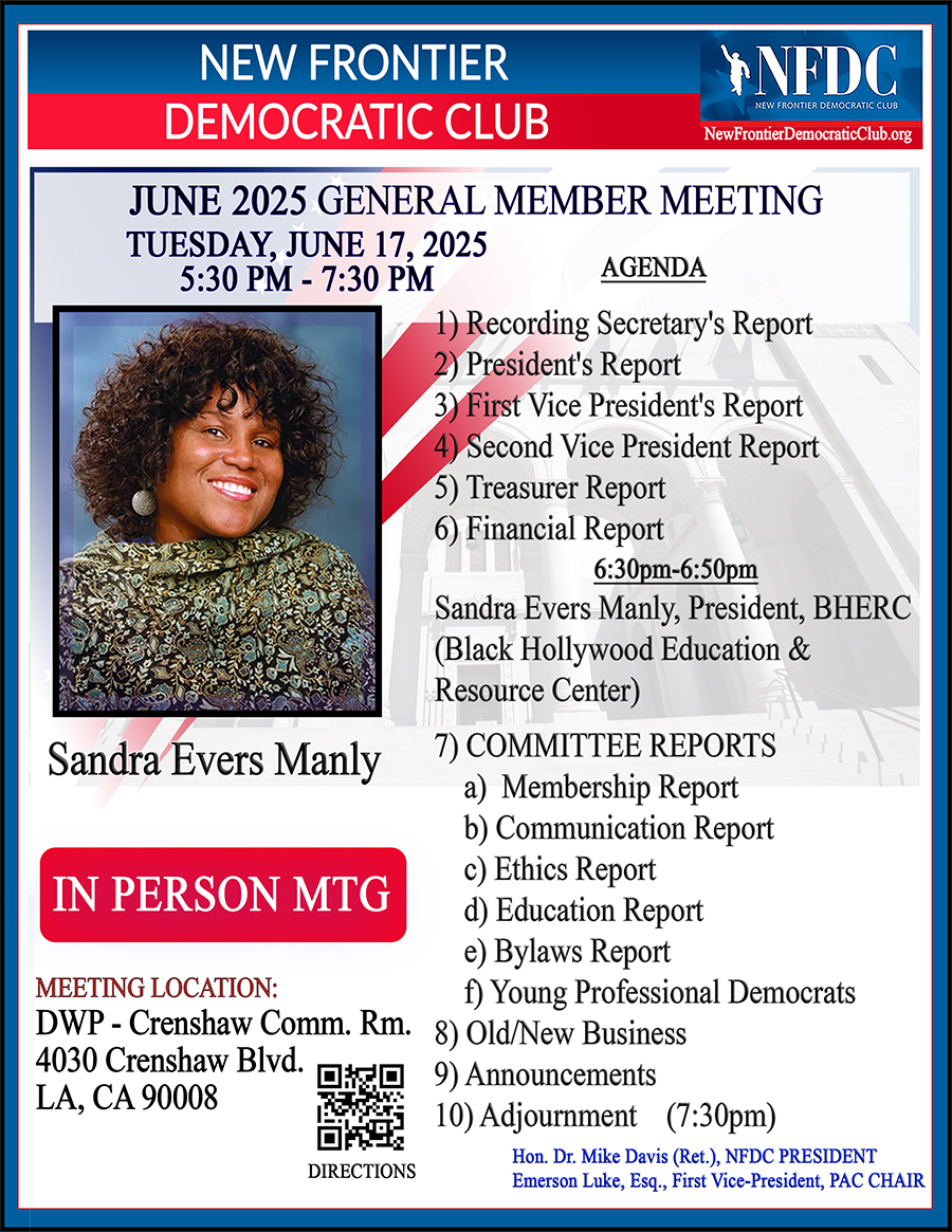 Join us this Tuesday, June 17th at 5:30 pm for our June Monthly meeting with guest speaker Sandra Evers Manly, President BHERC.  
nfdc.live/Flyer
