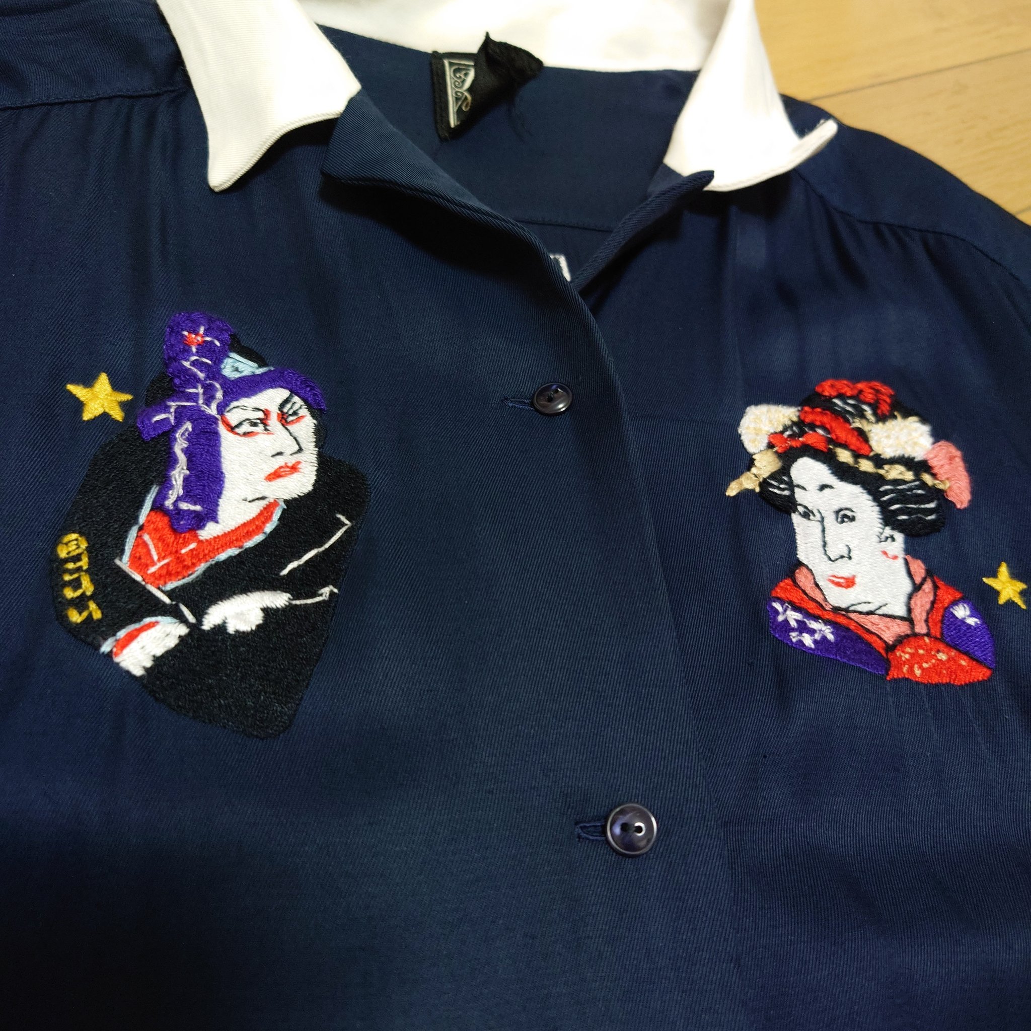 美品】 希少 ケイタマルヤマ 歌舞伎刺繍 シャツワンピース