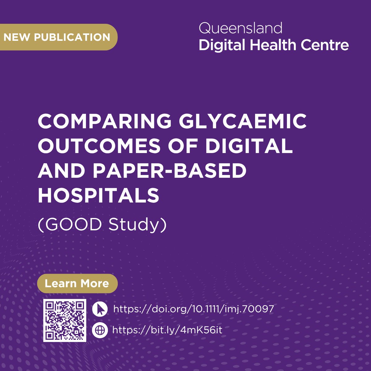 New research from Dr Peter Donovan, QDHeC’s Prof Clair Sullivan and co-authors shows digital hospitals deliver better diabetes care outcomes than paper-based hospitals. Read the full paper here - bit.ly/3HE9orx