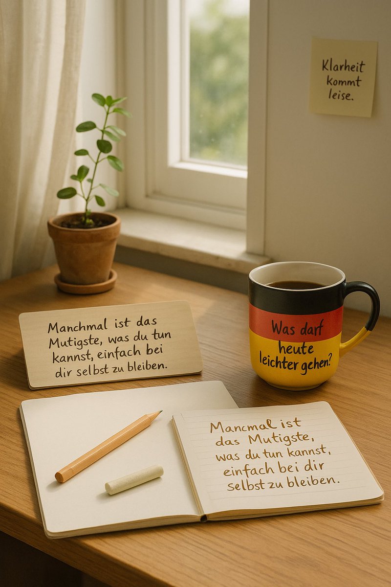 GM #Stolzmonat Montag 3.0.
Neuer Versuch, neues Tempo.
Und bevor du dich fragst, was heute alles „muss“, frag dich lieber:
Was darf heute leichter gehen?
Die Woche steht vor dir wie eine frisch beschriebene Tafel und du hältst die Kreide in der Hand.
Vielleicht noch etwas