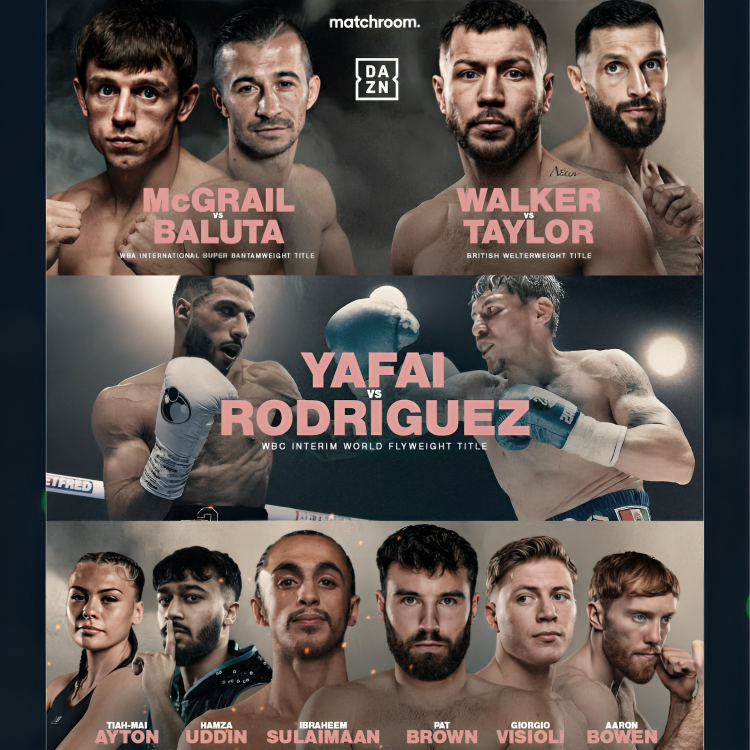 EverythingBoxing (@everythingboxi2) on Twitter photo π₯ FULL CARD:
1οΈβ£ Galal Yafai π Francisco Rodriguez
2οΈβ£ Peter McGrail π Ionut Baluta
3οΈβ£ Conah Walker π Liam Taylor
4οΈβ£ Ibraheem Sulaimaan π Brian Phillips
5οΈβ£ Giorgio Visioli πElias Federico Duguet
6οΈβ£ Hamza Uddin π Johsua Vallejo
7οΈβ£ Aaron Bowen, Pat Brown, Tiah Ayton π₯ FULL CARD:
1οΈβ£ Galal Yafai π Francisco Rodriguez
2οΈβ£ Peter McGrail π Ionut Baluta
3οΈβ£ Conah Walker π Liam Taylor
4οΈβ£ Ibraheem Sulaimaan π Brian Phillips
5οΈβ£ Giorgio Visioli πElias Federico Duguet
6οΈβ£ Hamza Uddin π Johsua Vallejo
7οΈβ£ Aaron Bowen, Pat Brown, Tiah Ayton