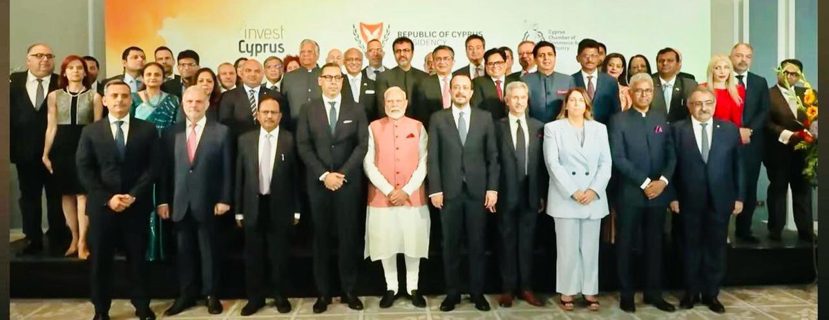 Thank you @pmoindia Shri <a href="/narendramodi/">Narendra Modi</a> ji for your interaction with business community yesterday at Cyprus and appreciating the collaboration between <a href="/nse_ix/">NSE IX</a> at Gift city Gujarat and Cyprus Stock Exchange.
