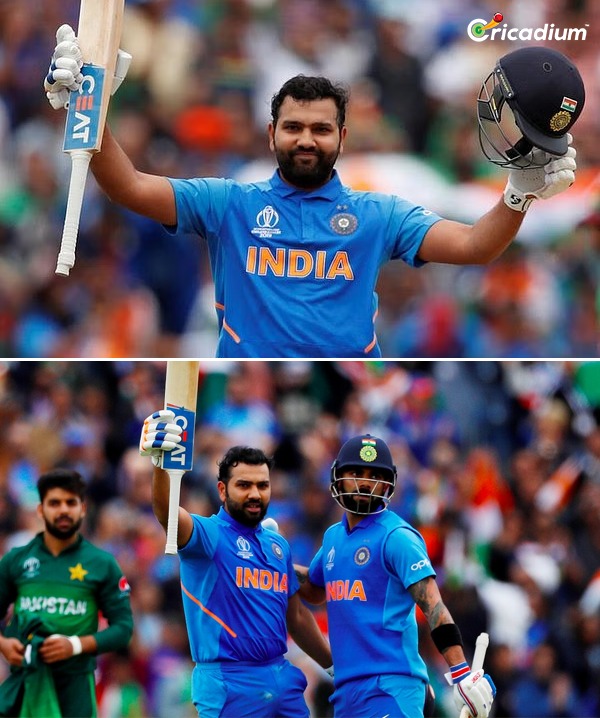 Cricadium's tweet image. On this day in 2019, Rohit Sharma lit up the World Cup stage with a masterclass 💥🔥 Scored a stunning 140 off 113 balls vs Pakistan, including 14 fours &amp;amp; 3 sixes! Hitman in full flow! 🇮🇳🏏 

#OTD #RohitSharma #WorldCup2019 #IndVsPak #HitmanShow