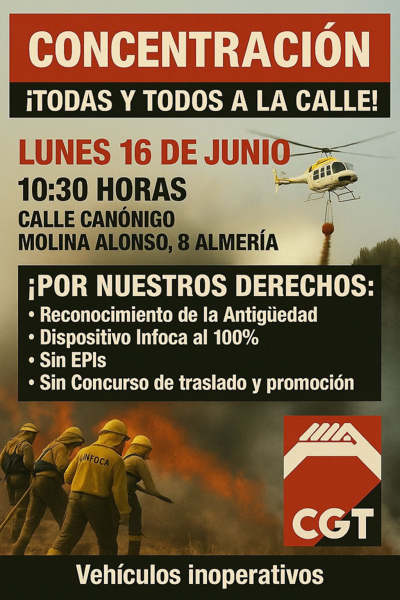-, (@fatyccgt) on Twitter photo Bomberos forestales, héroes tratados como villanos por <a href="/AndaluciaJunta/">Junta de Andalucía</a> 👇🏿👇🏿👇🏿
☘️vm.tiktok.com/ZNdDMWbhR/
☘️m.facebook.com/story.php?stor… <a href="/CgtMelilla/">CGT MELILLA</a> <a href="/CgtCadiz/">CGT Cádiz</a> <a href="/CGTSevilla/">CGT Sevilla</a> <a href="/CGTJAEN/">CGT-JAÉN</a> <a href="/Cgtalmeria/">CGT-Almería</a> <a href="/CGT_A/">CGT Andalucia</a> <a href="/CgtEmaInfoca/">CGT EMA INFOCA ANDALUCÍA</a> <a href="/CGTUbeda/">CGT Ubeda</a> <a href="/CGTMalaga/">CGT-Málaga Ⓐ</a> <a href="/CgtCeuta/">CgtCeuta</a> <a href="/CGTGranada/">CGT Granada</a> Bomberos forestales, héroes tratados como villanos por <a href="/AndaluciaJunta/">Junta de Andalucía</a> 👇🏿👇🏿👇🏿
☘️vm.tiktok.com/ZNdDMWbhR/
☘️m.facebook.com/story.php?stor… <a href="/CgtMelilla/">CGT MELILLA</a> <a href="/CgtCadiz/">CGT Cádiz</a> <a href="/CGTSevilla/">CGT Sevilla</a> <a href="/CGTJAEN/">CGT-JAÉN</a> <a href="/Cgtalmeria/">CGT-Almería</a> <a href="/CGT_A/">CGT Andalucia</a> <a href="/CgtEmaInfoca/">CGT EMA INFOCA ANDALUCÍA</a> <a href="/CGTUbeda/">CGT Ubeda</a> <a href="/CGTMalaga/">CGT-Málaga Ⓐ</a> <a href="/CgtCeuta/">CgtCeuta</a> <a href="/CGTGranada/">CGT Granada</a>