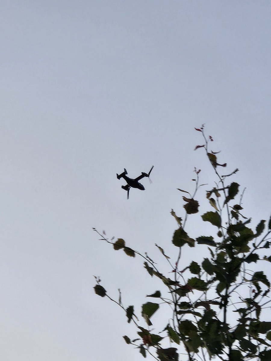 Marine 1 and it's escorts over NW Calgary for the G7 Summit