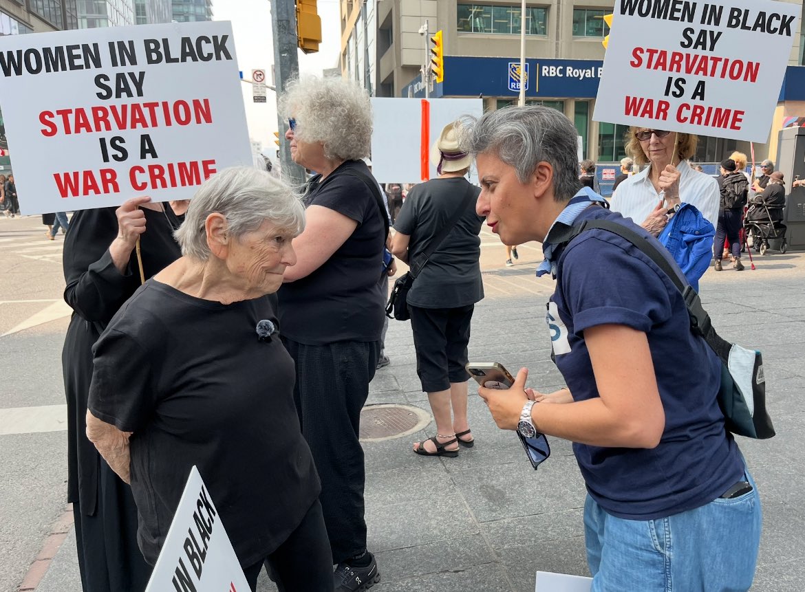 Samira Mohyeddin سمیرا (@smohyeddin) on Twitter photo I grew up reading the <a href="/TorontoStar/">Toronto Star</a>
column of the indefatigable Michele Landsberg. Last week I had the honour of interviewing her on the streets of Toronto as she protested across from the Israeli consulate. Today she wrote about the protest and her move away from Zionism. I grew up reading the <a href="/TorontoStar/">Toronto Star</a>
column of the indefatigable Michele Landsberg. Last week I had the honour of interviewing her on the streets of Toronto as she protested across from the Israeli consulate. Today she wrote about the protest and her move away from Zionism.