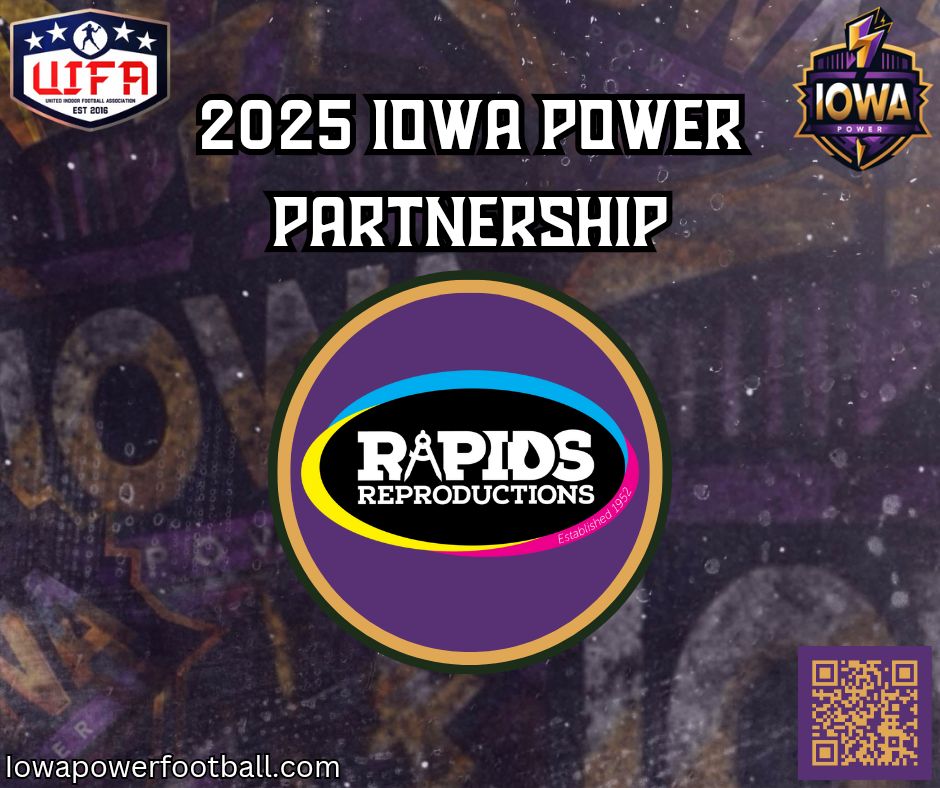 Iowa_Power's tweet image. The Iowa Power proudly welcomes @RapidsRepro as our official signage partner! Together, we #PowerUp the fan experience with top-quality visuals. Get ready for bigger, better games! #IowaPower #RapidsReproduction #GameDay #ArenaFootball #StrongerTogether
