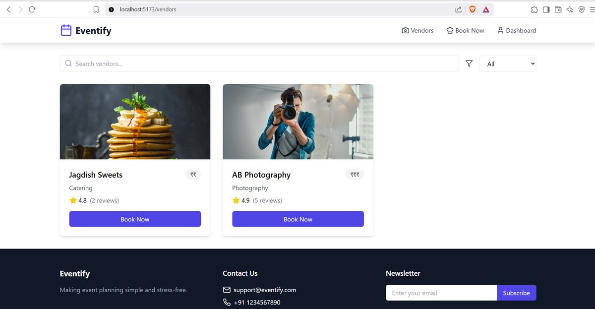 Ankiit_suthar's tweet image. Presented Eventify! 
Had an incredible time presenting Eventify, a smart platform to compare and book catering and photography services for any event.
🔗 Try it out here: eventify-solutions.vercel.app
📌 GitHub Repo:github.com/Ankiitsuthar/E…
#MERN #Eventify #WebDevelopment