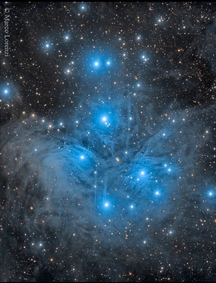 M45 Pleiades Star Cluster in Taurus constellation by Marco Lorenzi.