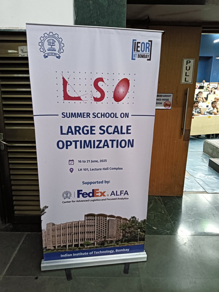 NarayanRangaraj's tweet image. Large Scale Optimization summer scale off to a strong start at IEOR, IIT Bombay, with many early birds already in place.