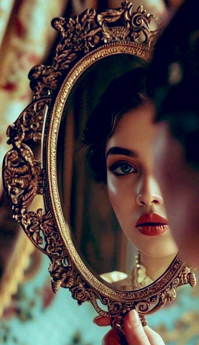 Where her  eyes met the mirror, magic silently unfolded. ♥️