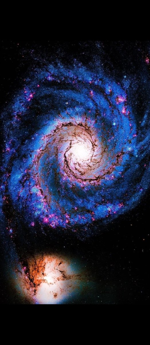 M51 Whirlpool galaxy in canes Venatici constellation by Hubble telescope #NASA #ESA