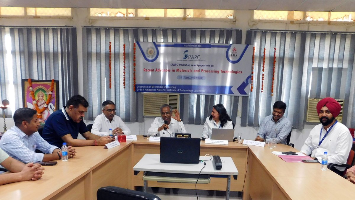 The Department of Mechanical Engineering, Dr. B. R. Ambedkar National Institute of Technology, Jalandhar organized SPARC Workshop cum Symposium on “Recent Advances in Materials and Processing Technologies" on June 14 and 15.