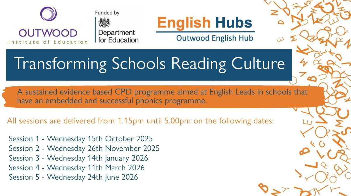 ➡️ Do you want practical, evidence-based strategies to promote a love of reading in your school? Our fully-funded Transforming School Reading Culture professional development could be for you. 

🖱️ Read more here: tinyurl.com/5bn4b9nv