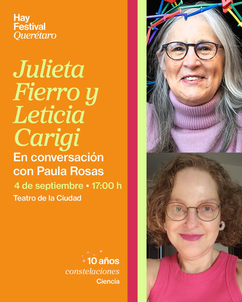 Hay Festival Esp (@hayfestival_esp) on Twitter photo ✨ En Constelaciones #HayFestival, las astrónomas <a href="/FierroGossman/">Julieta Fierro Gossman</a> y #LeticiaCarigi conversan con Paula Rosas (<a href="/melibea20/">Paula Rosas</a>) sobre el placer de mirar al cosmos con curiosidad y sin miedo: se trata de un evento donde el amor por la ciencia es compartido por personalidades de distintas ✨ En Constelaciones #HayFestival, las astrónomas <a href="/FierroGossman/">Julieta Fierro Gossman</a> y #LeticiaCarigi conversan con Paula Rosas (<a href="/melibea20/">Paula Rosas</a>) sobre el placer de mirar al cosmos con curiosidad y sin miedo: se trata de un evento donde el amor por la ciencia es compartido por personalidades de distintas
