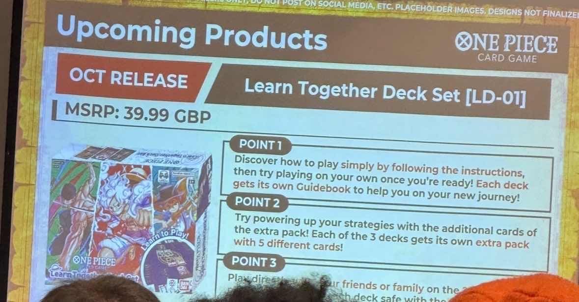 Sneak peek look at the new and upcoming OPTCG Learn Together Deck