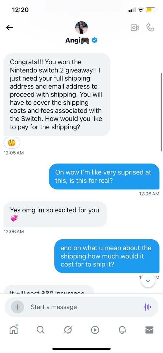I’ve recently been picked a winner for a switch 2 sponsored by Angie