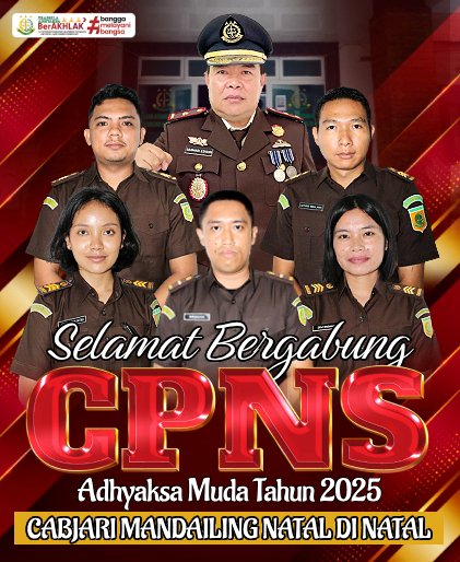 CabjariNatal's tweet photo. Selamat datang dan Bergabung Menjadi Keluarga besar Cabang kejaksaan Negeri Mandailing Natal di Natal CPNS Tahun 2025.

@kejaksaan.ri @kejagung_ri @kejatisumut @kejari.madina @adhyaksarunners #adhyaksa #cpns #cpnskejaksaan https://t.co/opAUmOwEUk