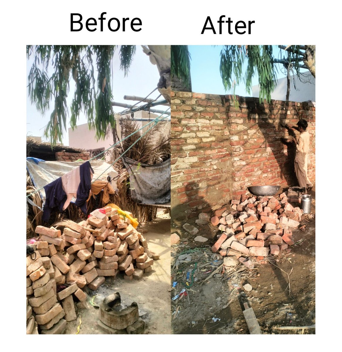 الحمداللہ ایک غریب گھر کی دیوار مکمل کردی گئی آپ سب کے تعاون کا شکریہ ڈھیروں دعائیں 🩷🙏