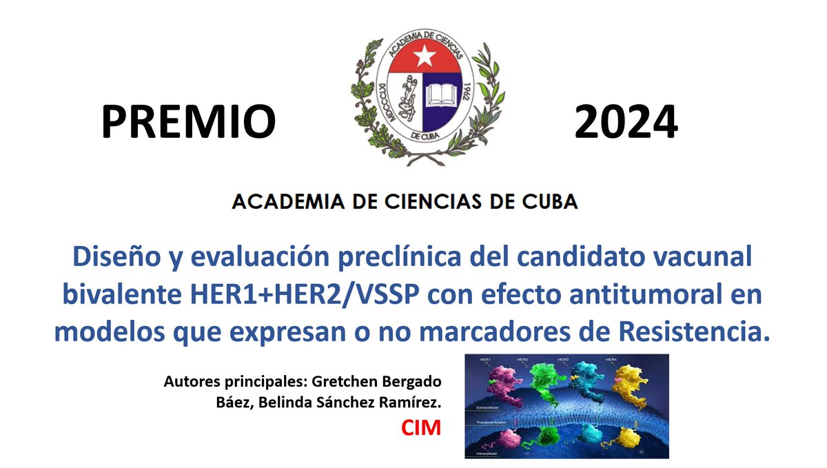 PREMIOS DE LA ACADEMIA DE CIENCIAS DE CUBA vinculados a la Inmunoterapia del Cáncer
<a href="/MINSAPCuba/">Ministerio de Salud Pública de Cuba</a> <a href="/SaludSociedades/">CNSCS Oficial</a>