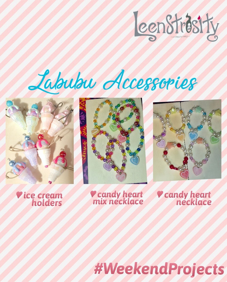 leenstaraileen's tweet image. #weekendprojects just making more items for #labubu #Leenstrosity #smallbusiness #artislife #crafting #labubuaccessories