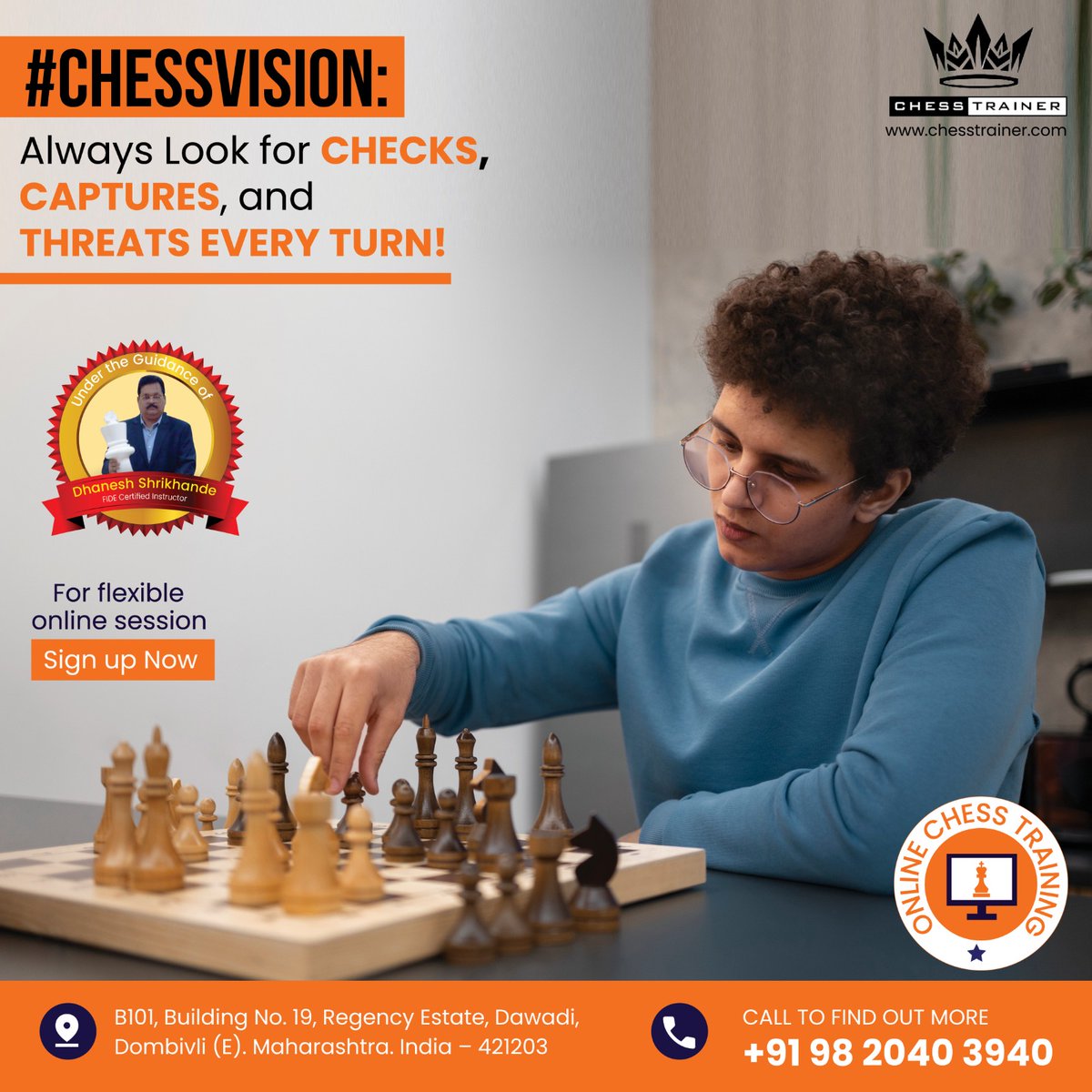 Chess_trainer91's tweet image. ♟️#ChessVision: Always check for checks, captures &amp;amp; threats-every turn! Master this habit to level up your game.

👨‍🏫 Learn with #FIDEInstructor Dhanesh Shrikhande – Online coaching for all levels!

🌐 chesstrainer.com

#Chess #ChessTips #OnlineChessCoach #ChessTrainer