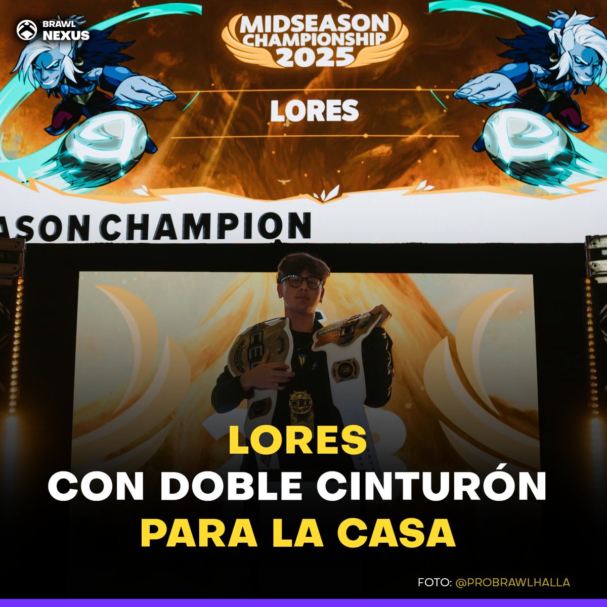 brawlnexus's tweet image. Luego de caer 3-0, Lores se levanta después de un juego 5 en el reset y se lleva el cinturón de 1v1 del Midseason Championship. 

Parabens Lores!

#CEO #Midseason #Brawlhalla #BrawlhallaEsport