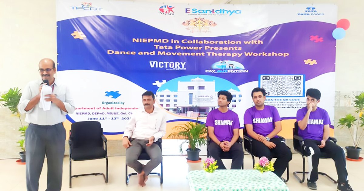 NIEPMD's tweet image. NIEPMD (D) in collaboration with Tata Power Company Limited, organized a three day workshop on &apos;Dance and Movement Therapy&apos; for Divyangjan and their families, on June 11, 2025, at NIEPMD Campus, Chennai.  #dancetherapy

@socialpwds