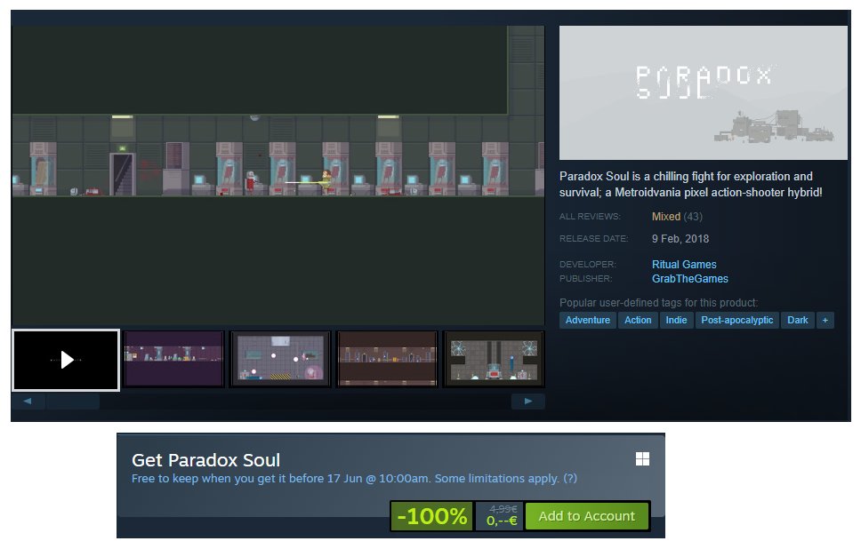 Another bad game, who wants it? Still free untill tomorow! 😅  
Many reviews states game is garbage, in one mentioned CPU spiking up to 96% of usage, game itself is 36 mb. Some reviews states it isn't as bad as others say. Takes around 2.5h to complete it. 
#indiegame #gaming