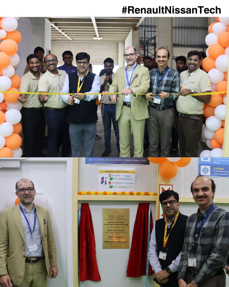 officialRNTBCI's tweet photo. We’re excited to announce the inauguration of the Platform Research lab at Renault Nissan Tech's Garage at SP Koil.
#PlatformResearchLab #InnovationAtWork #EngineeringExcellence #RenaultNissanTech #AutomotiveInnovation #RNDLeadership #FutureOfMobility #TechDriven #SPKoil https://t.co/XVNWwPSb7I
