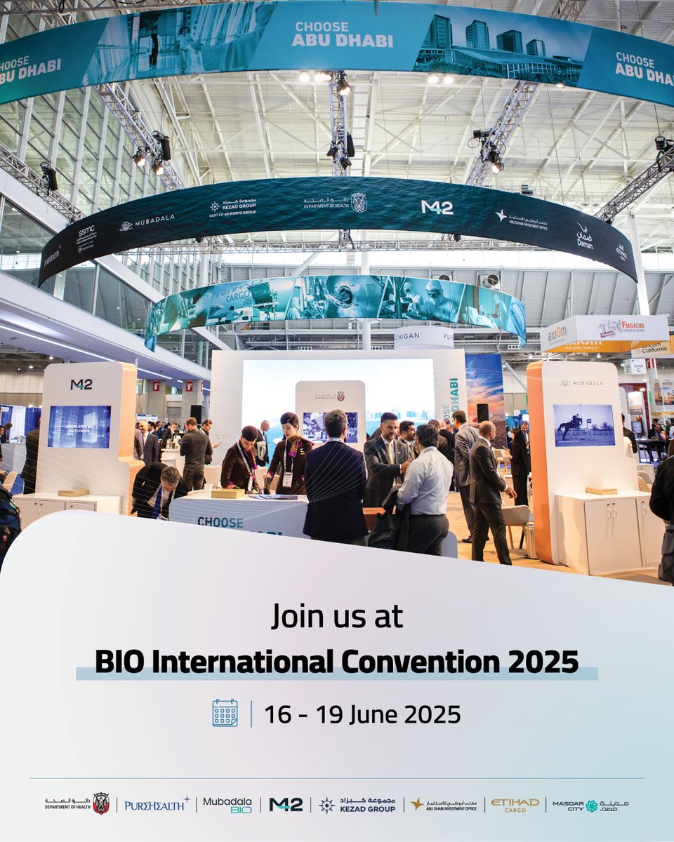 M42Health's tweet image. We are proud to join Abu Dhabi's healthcare ecosystem delegation in a strategic visit to the United States, with a key presence at BIO International Convention 2025, the world’s premier gathering for life sciences and biotechnology.
#AI #PreventiveHealth #Genomics #LifeSciences