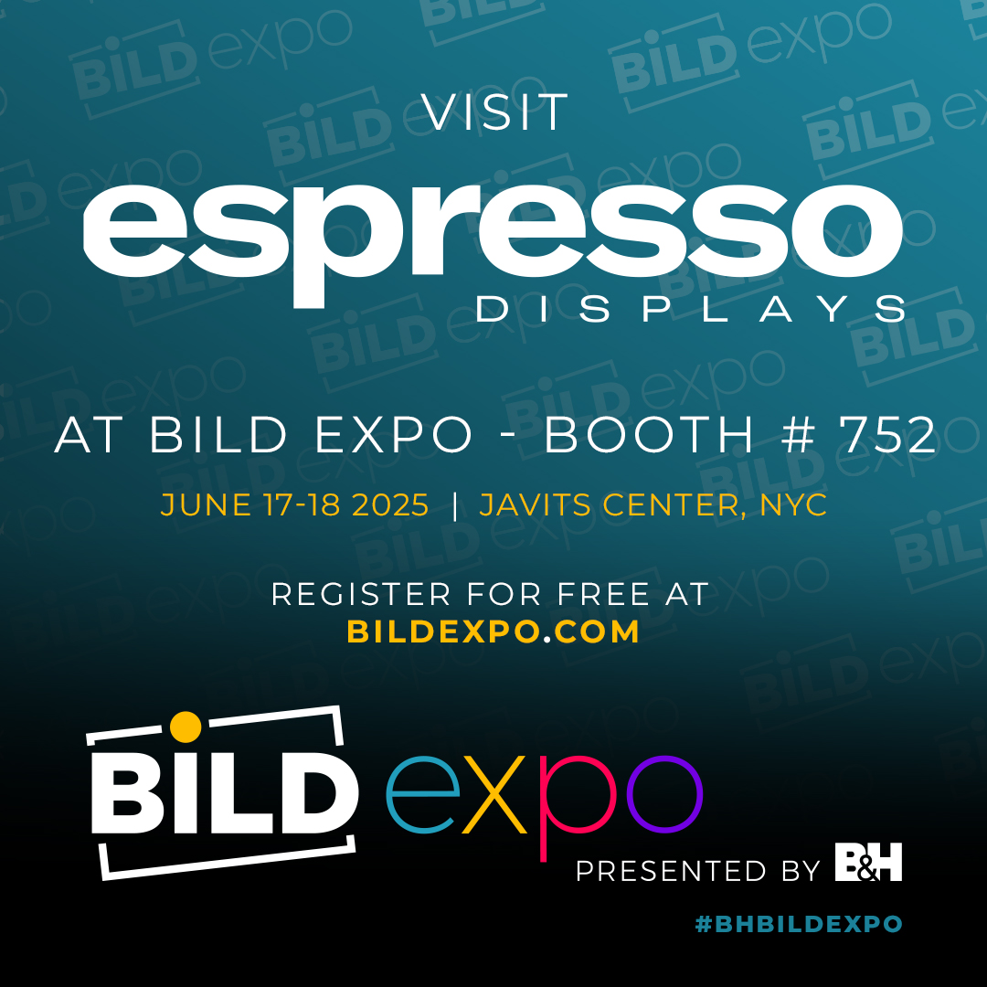 Our best and brightest portable displays will be on show at #BILDEXPO2025 this week.

Drop by, say g'day, and get hands on time with espresso Displays portable monitors. 

We couldn't be more excited to be there alongside so many industry leaders, and the amazing team <a href="/bhphoto/">B&H Photo Video</a>.