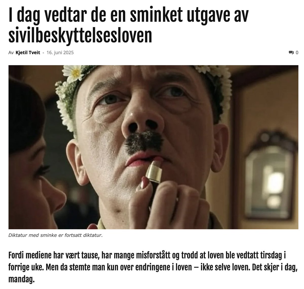 Jeg fikk litt pengegaver på vipps for denne artikkelen i går. De bruker jeg til å booste algoritmene for å spre den. 

Det som skjer i dag er viktigere enn mange forstår. 

kjetiltveit.substack.com/publish/post/1…

steigan.no/2025/06/i-dag-…
