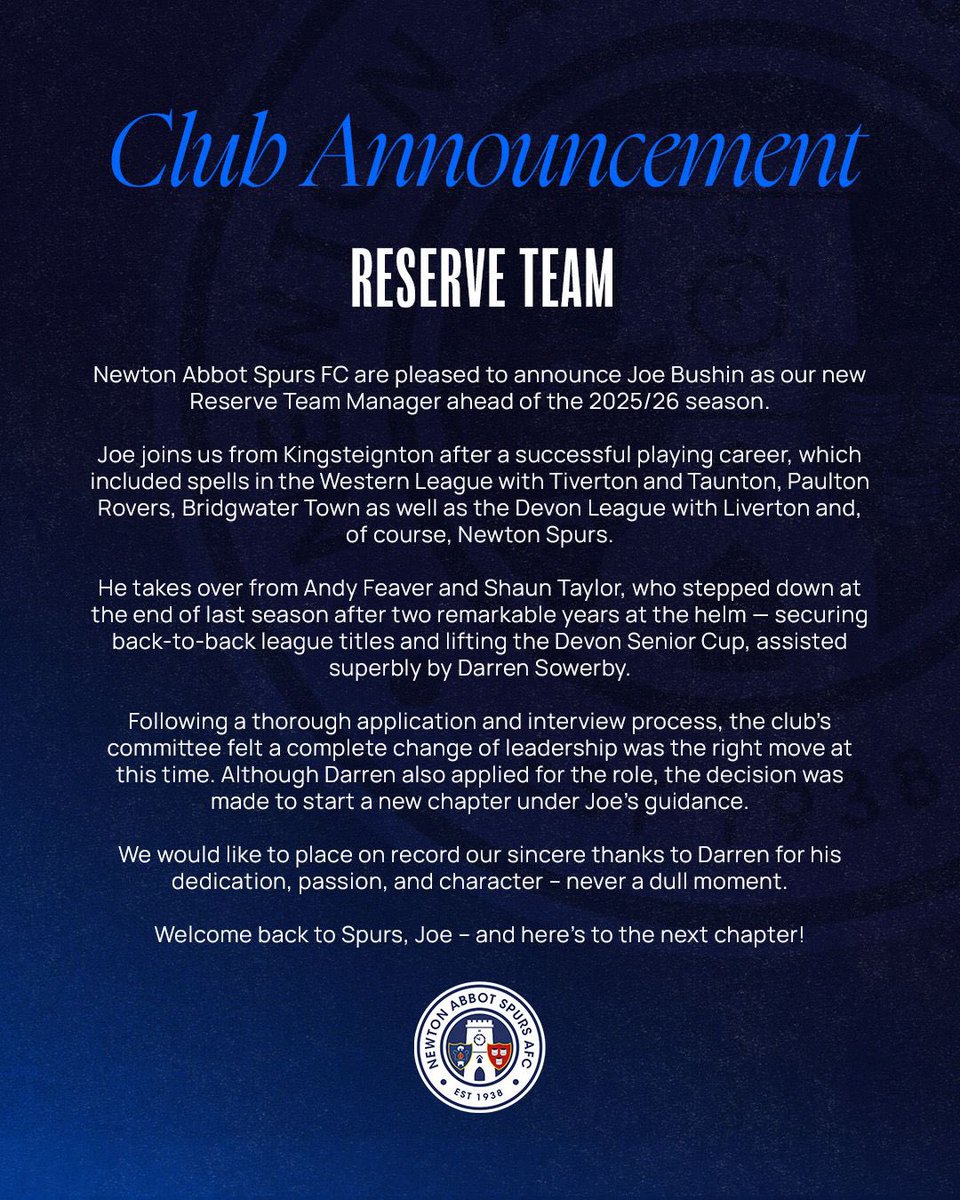 NewtonSpurs's tweet photo. ⚪️🔵CLUB ANNOUNCEMENT🔵⚪️
#BushIN
#COYS ⚽️💙 https://t.co/D8s8uBBdyj