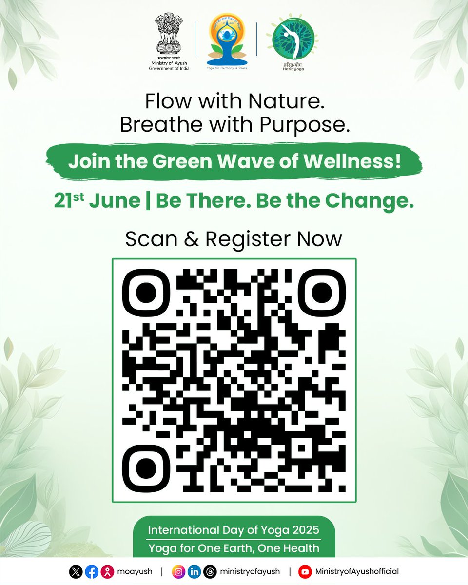 Let’s bend, breathe, and bloom — the Harit Yoga way!
This #IDY2025, join the green revolution where Yoga meets Sustainability.
From trekking trails to tree plantations, Harit Yoga inspires mindful living in harmony with nature.
Be the change. Be the green. Be Harit.
Register now: