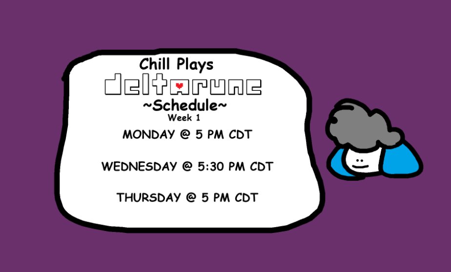 The_Real_Chill_'s tweet image. SPECIAL ANNOUNCEMENT!

Tomorrow, I will be starting Week 1 of Chill plays DELTARUNE !!!

I was recently gifted the game and will play through the full game LIVE on multiple streams. I'm so excited and can't wait to start playing!! 

Heres week ones schedule: