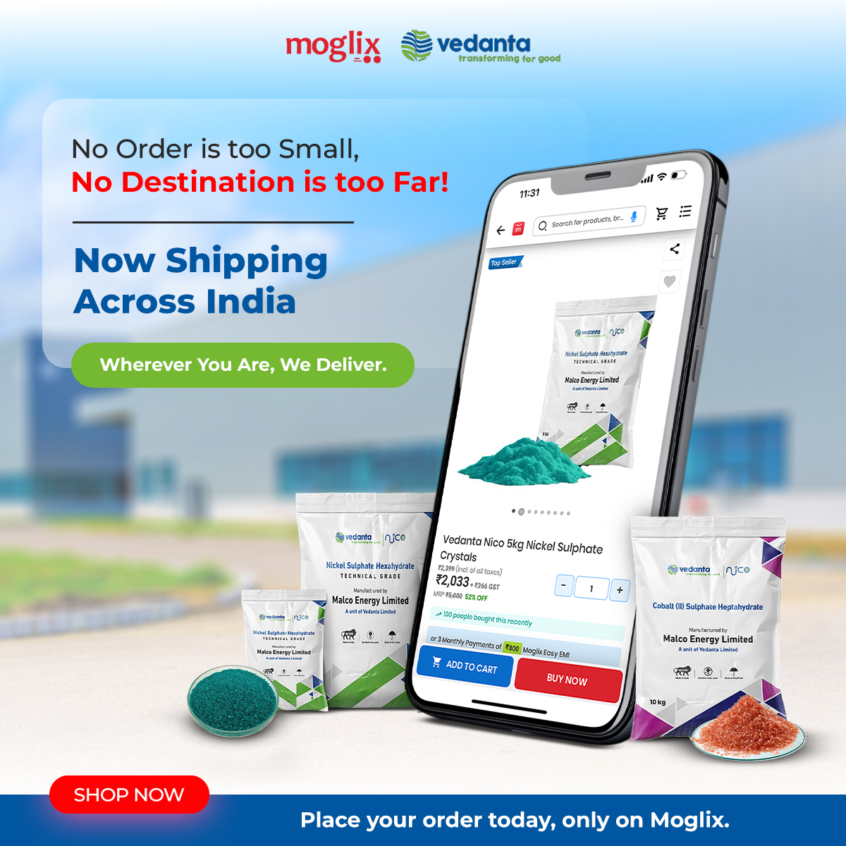 moglix (@moglix) on Twitter photo Who said buying chemicals has to be complicated?
Vedanta (<a href="/Vedanta_Group/">Vedanta Group</a>) is now live on Moglix.com, bringing high-quality industrial chemicals right to your doorstep, now available across India.
Explore the range now: shorturl.at/EIWy4
#Vedanta #Moglix Who said buying chemicals has to be complicated?
Vedanta (<a href="/Vedanta_Group/">Vedanta Group</a>) is now live on Moglix.com, bringing high-quality industrial chemicals right to your doorstep, now available across India.
Explore the range now: shorturl.at/EIWy4
#Vedanta #Moglix