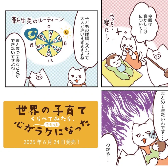 このエピソードのテーマは「寝かしつけ」。様々な国の事例を紹介し、とても楽しく描いた作品です!

📘 マンガ「世界の子育て くらべてみたら、心がふわっとラクになった」(WAVE出版)2025年6月24日発売です!

🛒 Amazonで予約開始!こちらからどうぞ
https://t.co/vGYgMweDHS

🌍 