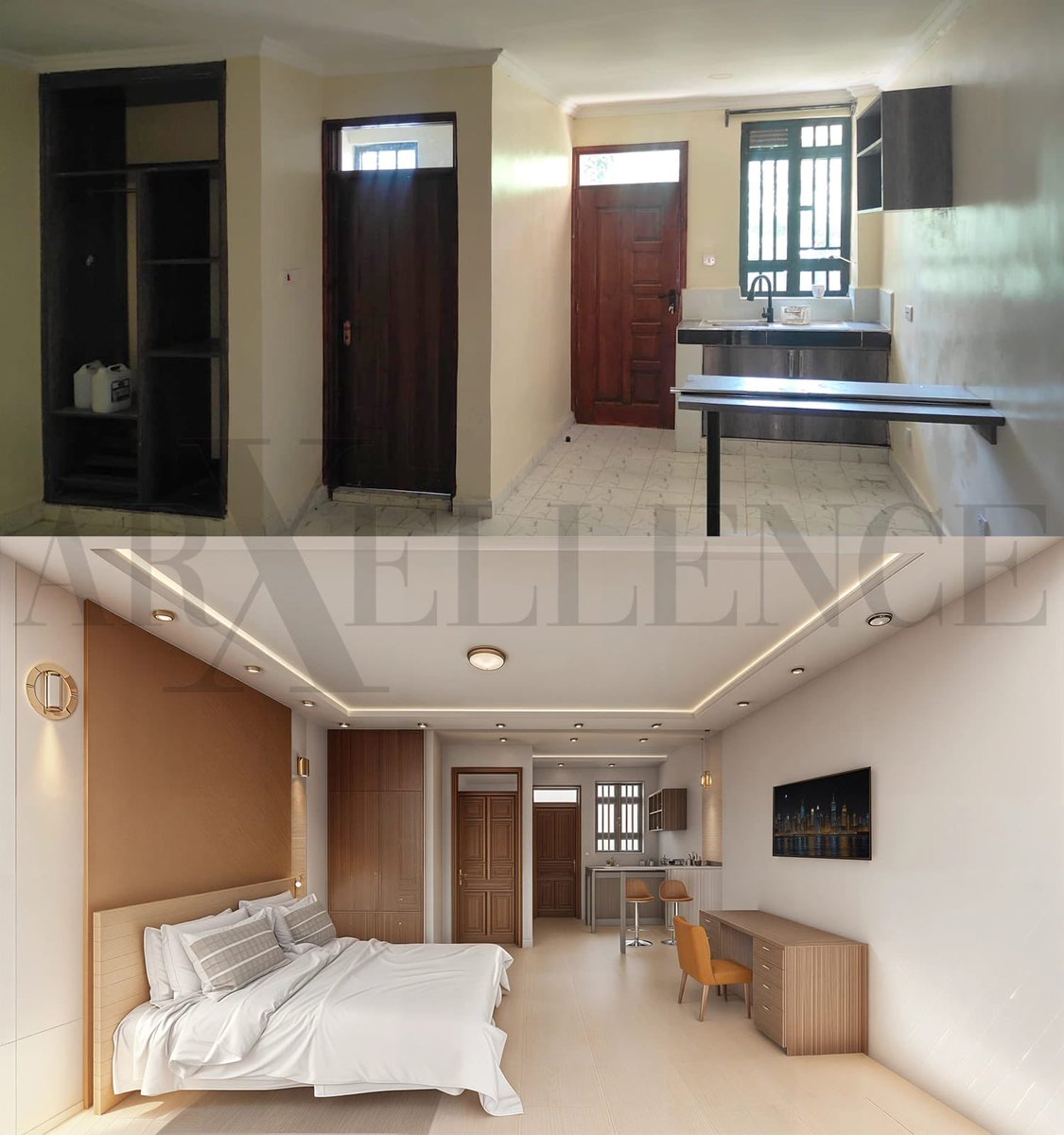 ArXellence's tweet photo. Proposed interior refurbishment for an upcoming guesthouse ✨ 
Setting the week in motion!

#ArXellence #MondayMotivation #MainaAndKingangi https://t.co/PB3zB4Q4xN