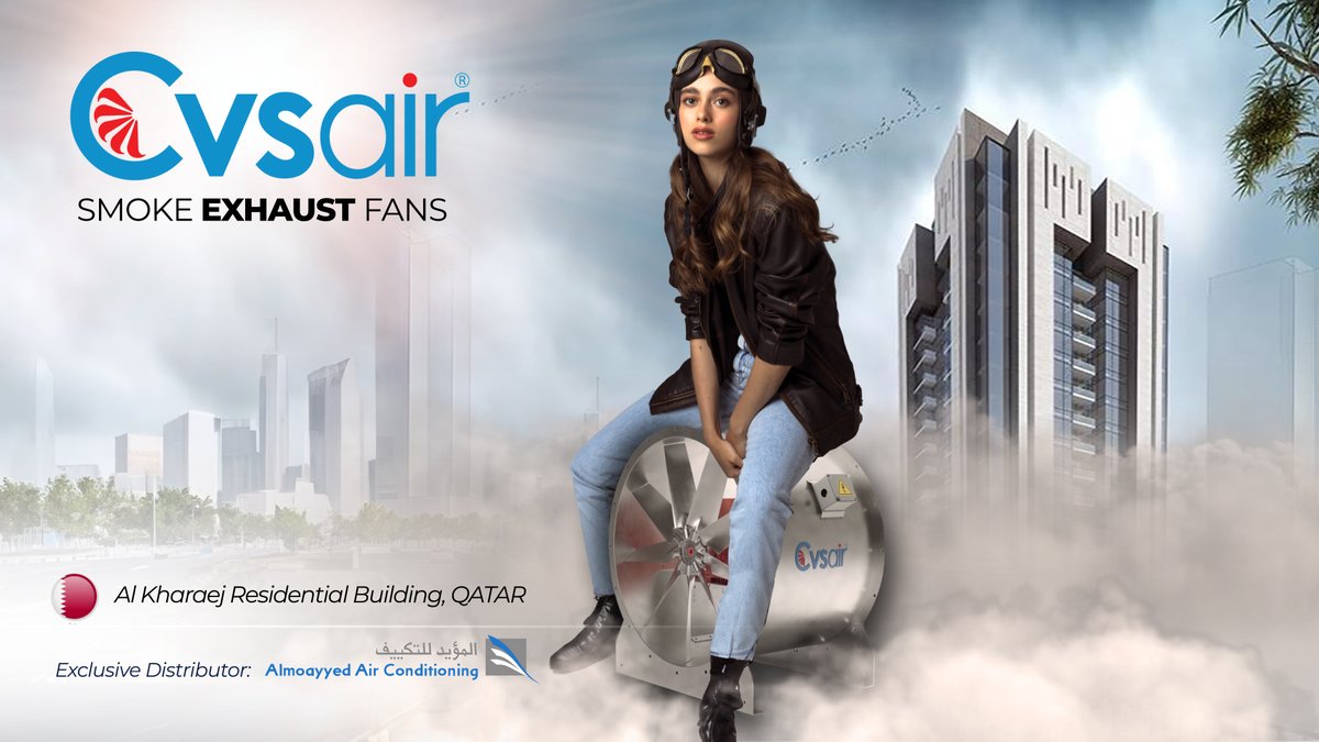 cvsair's tweet image. Cvsair Qatar Project 🇶🇦
Thrilled to feature our smoke exhaust fans at the Al Kharaej Residential Building in Qatar! Ensuring top-tier safety &amp;amp; efficiency. Proud to deliver high-performance HVAC solutions with Almoayyed Air Conditioning.

#Cvsair #HVAC #FireSafety #Qatar