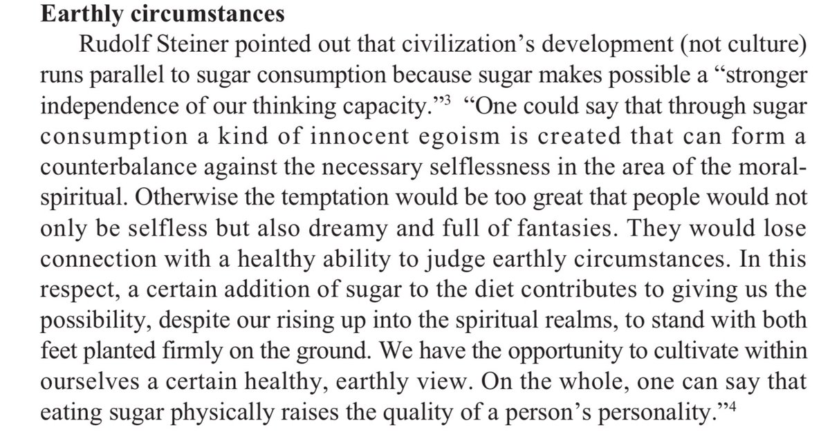 Being going down the Rudolph Steiner rabbit hole, this is his take on sugar.