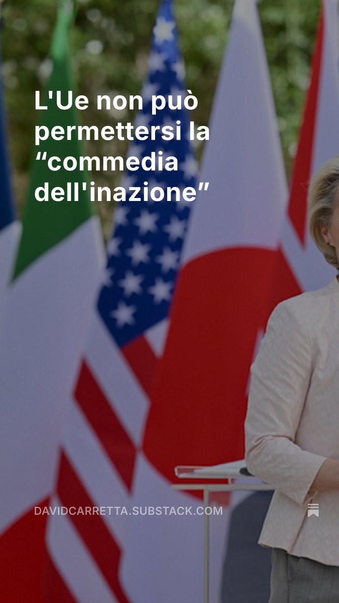 David Carretta (@davcarretta) on Twitter photo Il Mattinale Europeo è online.
L’analisi del giorno: «L'Ue non può permettersi la “commedia dell'inazione”».
Con <a href="/CSpillmann/">Christian Spillmann</a> 👇
davidcarretta.substack.com/p/lue-non-puo-… Il Mattinale Europeo è online.
L’analisi del giorno: «L'Ue non può permettersi la “commedia dell'inazione”».
Con <a href="/CSpillmann/">Christian Spillmann</a> 👇
davidcarretta.substack.com/p/lue-non-puo-…