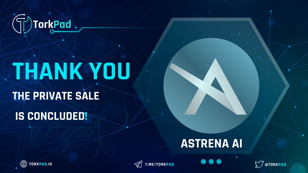 TorkPad (@torkpad) on Twitter photo TorkPad allocations for <a href="/astrenaai/">Astrena AI</a> have been sold out.
Thank you all for participating 🚀.
Congratulations to the Astrena AI team for their successful Private Sale!
✅ TGE Listing Date: 22nd of August 2025, Raydium, Orca
✅ Vesting: 20% at TGE and linear vesting 4 months TorkPad allocations for <a href="/astrenaai/">Astrena AI</a> have been sold out.
Thank you all for participating 🚀.
Congratulations to the Astrena AI team for their successful Private Sale!
✅ TGE Listing Date: 22nd of August 2025, Raydium, Orca
✅ Vesting: 20% at TGE and linear vesting 4 months