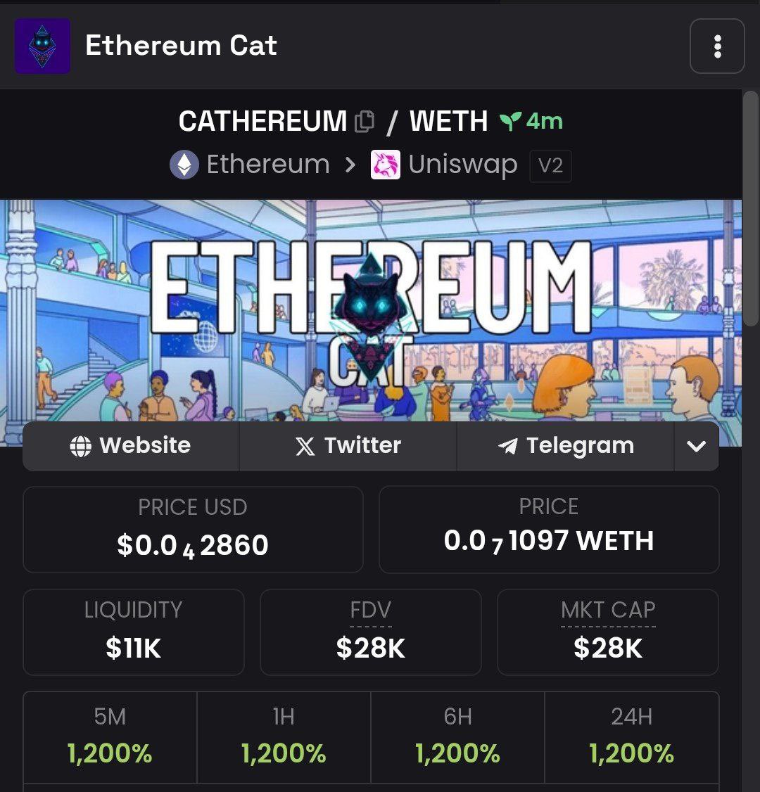 CathereumErc20's tweet photo. DEXSCREENER UPDATED ✔️ 

https://t.co/zhBHYlzPri https://t.co/5yfubhXJjY