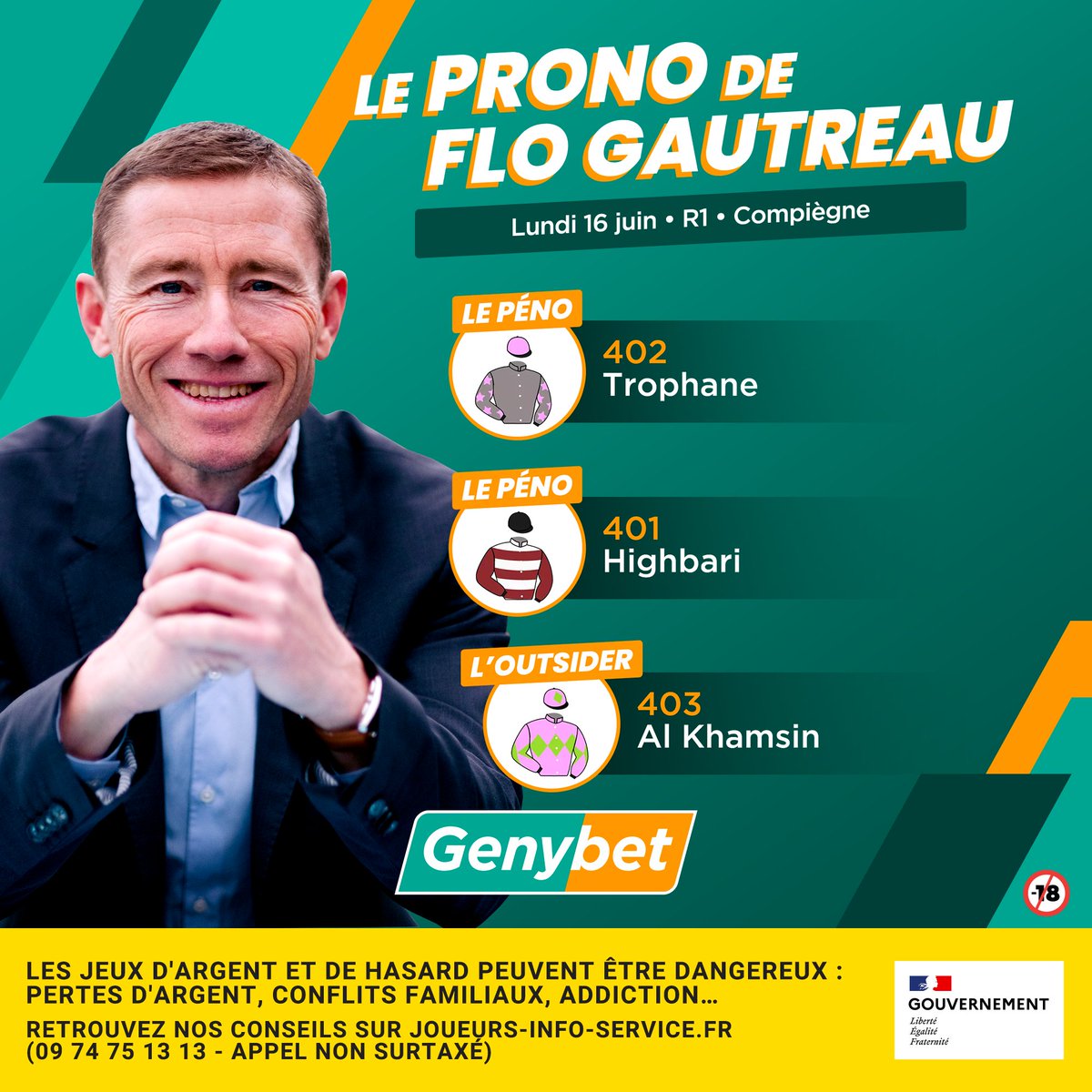 Genybet Turf ๐ (@genybet_turf) on Twitter photo Aprรจs ce magnifique week-end du Prix de Diane, on part dans l'Oise sur l'hippodrome de Compiรจgne avec <a href="/FlorentGautreau/">Florent Gautreau</a>
๐ฅ๐ฒฬ๐๐ป๐ถ๐ผ๐ป ๐ญ ๐๐ผ๐บ๐ฝ๐ถ๐ฒฬ๐ด๐ป๐ฒ - ๐๐ผ๐๐ฟ๐๐ฒ ๐ฐ - ๐ญ๐ด๐๐ฌ๐ฌ
๐๐ฒ ๐ฝ๐ฒฬ๐ป๐ผ: ๐ฐ๐ฌ๐ฎ ๐ง๐ฟ๐ผ๐ฝ๐ต๐ฎ๐ป๐ฒ
Elle aura son terrain (bon a priori) et une Aprรจs ce magnifique week-end du Prix de Diane, on part dans l'Oise sur l'hippodrome de Compiรจgne avec <a href="/FlorentGautreau/">Florent Gautreau</a>
๐ฅ๐ฒฬ๐๐ป๐ถ๐ผ๐ป ๐ญ ๐๐ผ๐บ๐ฝ๐ถ๐ฒฬ๐ด๐ป๐ฒ - ๐๐ผ๐๐ฟ๐๐ฒ ๐ฐ - ๐ญ๐ด๐๐ฌ๐ฌ
๐๐ฒ ๐ฝ๐ฒฬ๐ป๐ผ: ๐ฐ๐ฌ๐ฎ ๐ง๐ฟ๐ผ๐ฝ๐ต๐ฎ๐ป๐ฒ
Elle aura son terrain (bon a priori) et une