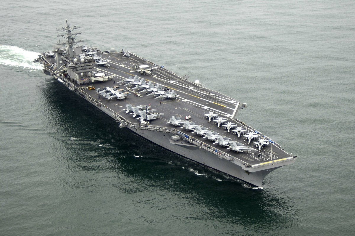 Anchors away, my boys! Apparently USS Nimitz is heading towards the Middle East to sort out all the bother. Thing is, these useless obsolete hulks are especially vulnerable to modern missile attacks. And this hulk is 50 years old, its reactors are becoming difficult to maintain