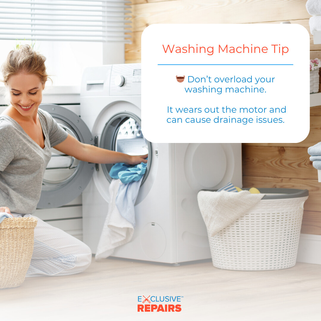 exclusivrepairs's tweet photo. Overstuffing your washer strains the motor and reduces cleaning power. Keep it light, keep it clean!
#WashingMachineTips #HomeApplianceCare #ExclusiveRepairs #LaundryDay https://t.co/TO69L1dzEi